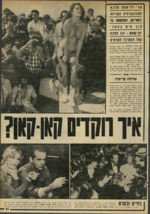העולם הזה - גליון 2282 - 27 במאי 1981 - עמוד 52 | אדי דיזיאעס מרנת הטונוגופיה הווויוך בא(1ויקה8 ,תנשמת ער חוף הים בצהרי ׳ום־שמש -ונו הפנה סמל פסטיבל הסוטים ך קו ד ח שחדרה על שפת הטורקיז * הרטוב — מה זה? צלמים