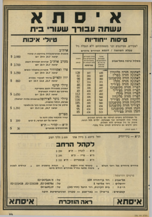 העולם הזה - גליון 2282 - 27 במאי 1981 - עמוד 74 | עשתה עבורך שעורי בית טיסות ייחודיות טיולי איכות לצעירים, סטודנטים ובני משפחותיהם ללא הגבלת גיל ארה״,ב טבל ת ה שוואה /דוגמא המחירים בדולרים מחיר לצעירים