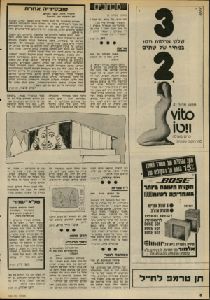 העולם הזה - גליון 2285 - 17 ביוני 1981 - עמוד 8 | סובסידיה אחרת היהודי הישן, טוען הקורא, שב ומתגלה כאן בישראל. (המשך מעמוד )6 תוך שניה, בלי מורא, בלי עמל / וחמשיר שעניינו פרי הגן: סוף־כל־סוף המפד״ל מתפרק / כל