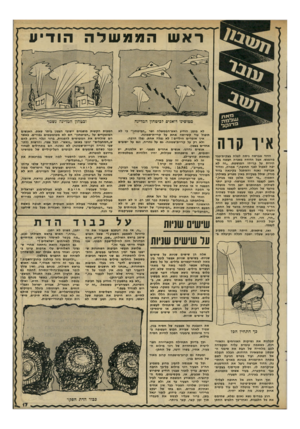העולם הזה - גליון 2290 - 22 ביולי 1981 - עמוד 17 | ראשהממשלה הודיע מטוסינו דואגים לביטחון המדינה איו קרה הדוד אברשה ניסה לפלח בצקית-כבד מהמגש׳ אבל הדודה מאניה חבטה במהירות על כף־ידו המושטת .״זה לא יפה לאכול