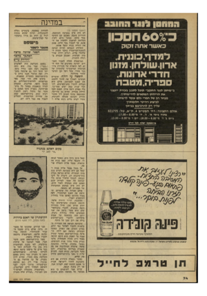 העולם הזה - גליון 2290 - 22 ביולי 1981 - עמוד 74 | 111101114 10111(0 3־^ 60 חסכון כ א שר אתה זקוק למדף,כוננית, ארון,שולחן, מזנון חדדי ארונות, ספריה,מטבח ב״מחלון לנגר החובב״ תופל לתכנן בעזרת יועצני את הריהוט