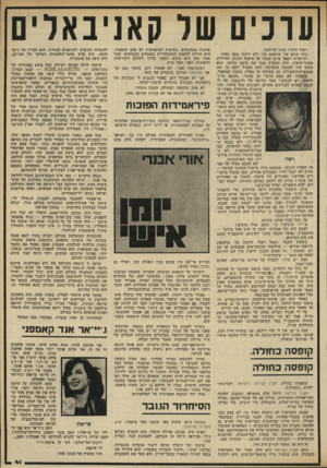 העולם הזה - גליון 2316 - 20 בינואר 1982 - עמוד 41 | עונים שר קאניבאלים רפול שיחרר אותי מדילמה. מזה שנים אני מתחבט בה, ולא ידעתי במה נפשי. רב־אלוף רפאל איתן מנצח על מיפעל חינוכי לחיילים טעוני־טיסוח. הוא משקיע בכך