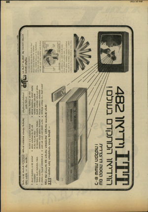 העולם הזה - גליון 2318 - 3 בפברואר 1982 - עמוד 30 | 1 1 1וידיץ וו 482 הוידיאו המתקדם בעולם ! עם קסטה דו־צדדית ל 8 -שעות הקלטה ! הקסטה הדו-צדדית מאפשרת ניצול כפול של הסרט עד 8שעות הקלטה — חסכון עצום במחיר