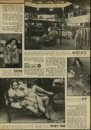 העולם הזה - גליון 2318 - 3 בפברואר 1982 - עמוד 58 | הפרוות זולות יותר בארץ מאשר מחוצה לה, בין היתר משום שמישרד התעשייה והמיסחר מעודד את ייצורן בישראל ואין משלמים עליהם מיסים׳ זמפני שעבודת־הכפיים בארץ זולה יחסית.