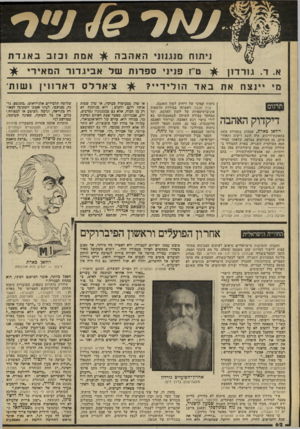 העולם הזה - גליון 2318 - 3 בפברואר 1982 - עמוד 62 | 1 1 9 1 *0״ 1 א. ד .גז ר דון אמת ז כז ב ב אג ד ת ניתזח מנעת • האהבה ^ ט״ז פניני ספר 1תשלא בי ג דו ר המאיר מי ינצח אתבאדהוליד י תרגום רולאן בארת, שנהרג בתחילת