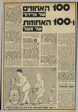 העולם הזה - גליון 2327 - 7 באפריל 1982 - עמוד 11 | מעסיקים עובד אחד נוסף. אלה משלמים את השכר לעצמם, ושום הסכמי שכר לא חלים עליהם. 1 0 0ה א חו! שדאדידוד 1־ 1 0 0האחוזות שד משד שחר — שהחילה את המס השולי על כל