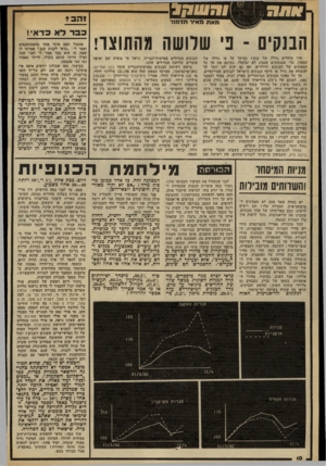 העולם הזה - גליון 2329 - 21 באפריל 1982 - עמוד 11 | זד 36 הבנקים -נ׳ שלושה ו7התוצר! איך מודדים גודלו של בנק? בעיקר על פי גודלו של המאזן. כדי שהנתונים שנציג לא יבלבלו, נתרגם את סך כל המאזנים של הבנקים לדולרים,