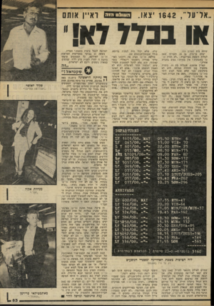 העולם הזה - גליון 2332 - 12 במאי 1982 - עמוד 84 | אל־על״ 1642 .יצאו. העוו! ס ראיין אותם או בבלז ) ! שוחח צות העולם הזה. יצחק בן־ציון, בן 23 .וחברתו יצאו לבלות חופשה בבריטניה :״!לא תהיה אל־על בשבתות? אין בעיות!
