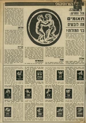 העולם הזה - גליון 2337 - 16 ביוני 1982 - עמוד 54 | הורוסהנס גם אינם מדקדקים בתלבושותיהם של האחרים. לא מעניין אותם אם מישהו מתלבש בצורה אופנתית או זרוקה — חם מקבלים הבל• הם עצמם מעדיפים בגדים שימושיים ופרקטיים,