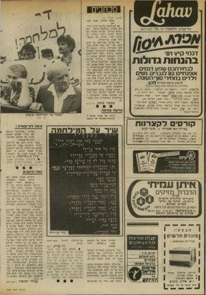 העולם הזה - גליון 2342 - 21 ביולי 1982 - עמוד 24 | מכחכים (המשך מעמוד )22 חמת הלכנון, טו ען את המילחמה בלבנון היינו צרי כים לכנות ״מילהמת קיום״ ולא ״שלום הגליל,״ מכיוון שאילו לא יכולנו לחיות ולגור בגליל, לא