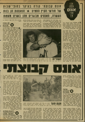 העולם הזה - גליון 2344 - 4 באוגוסט 1982 - עמוד 42 | רו ייי איו? אונס קבוצתי קוו ה ב עי קו ב סופי־ שבו ע שד תורשי הקיץ! החמיג * 1ו!נאנסות הן מו ת העשרה, האנס 1],מבוגרים מהן בשנים מעטות איפה? אונס מתי? צי מ מי ק