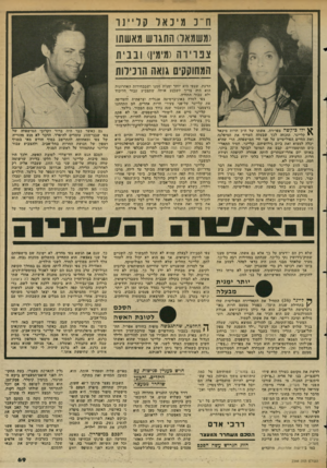 העולם הזה - גליון 2344 - 4 באוגוסט 1982 - עמוד 69 | ח ״נ מי נארקר ״ נ ו (משמאי) התגו ש מאשתו צ פויו ת( מי מין) ו בני ת המחוקקים *ואה הרכילות ^ ילו בי קשה צפרירה, אשתו של ח״כ חרות מיכאל י קליינר, הוכחה לכך שבעלה