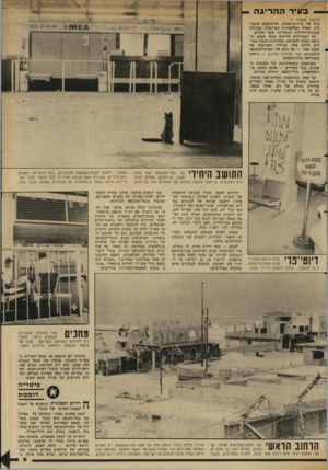 העולם הזה - גליון 2345 - 11 באוגוסט 1982 - עמוד 10 | — ב עי רהה רי גהי (המשך מעמוד )7 מות של ביירות־מערב, חזית־בטון אימת נית, מצדה הפלסטינית המיועדת. ממיזרח שכונות־הווילות הנוצריות שעל ההרים. על המסלולים הריקים