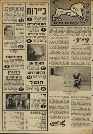 העולם הזה - גליון 2345 - 11 באוגוסט 1982 - עמוד 4 | בחבות השער הקידמי : כתבת השער האסור: , ביירות ננוביית המועילים צוות העולש הזה סבב את ביירות יי׳ייי־יי המסלול׳ ״העולם הזה׳ /שבועון החדשות הישראלי. המערבת