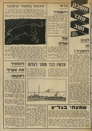העולם הזה - גליון 2346 - 18 באוגוסט 1982 - עמוד 44 | כדאי להשתדל א ם לא הייתי שומע בעצמי אתה שיחה הזאת, לא הייתי מאמין שהיא יכולה להת קיי ם. אבל עובדה. אין לי חשק ל הסגיר א ת הז הו ת של המשתתפים, מסיבו ת אישיות,