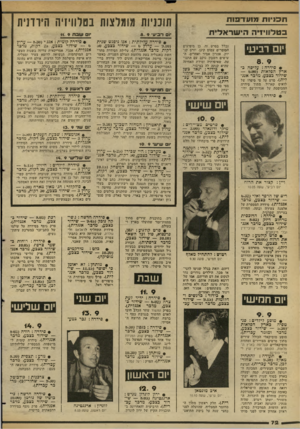 העולם הזה - גליון 2349 - 8 בספטמבר 1982 - עמוד 72 | חטנתוז מו עדפו ת בטלנו1ה הי שר אלי ת יום רביעי • סידרה: עליסה בארץ הפלאות (— 0.00 שידור בצבע, מדבר אנגלית) .סרט על פי סיפרו של לואים קארול, מתוך סידרה המבוססת