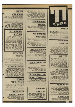 העולם הזה - גליון 2351 - 22 בספטמבר 1982 - עמוד 4 | תנועת־הרות, יש לשר־הביטחץ תמיכה רבה בין חברי־המרכז, ומשום כך מנסים יריביו של שרץ לדחות שוב־ושוב את ועידת־התנועה, כדי שתהיה רחוקה ככל האפשר ממילחמת־הלבנץ.