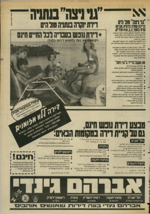 העולם הזה - גליון 2355 - 20 באוקטובר 1982 - עמוד 28 | בשדה ניצה״ ״גני דוחוהחזמתלהנמלה*ם ״גני בריכתשחיה פרטית,מגרש שיס בחצד,3,2,א41 תדרי.0 * דוס 0311 בסברה לנלהסייס וחס באיזור היוקרתי הנישא והיפה ביותריבנתניה, לח־