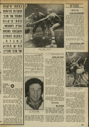 העולם הזה - גליון 2356 - 27 באוקטובר 1982 - עמוד 66 | ספורט כדורסל וזתסחוסם וח י 10ל סורק* לא זה מה שתיכנן השנה הכדורסלן קורק, נלסון. שחקנה הבלתי־מגוייר של הפועל רמת־גן מתהלך בימים האחרונים מאוכזב ומתוסכל, אחרי