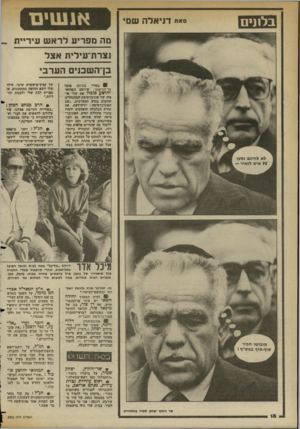 העולם הזה - גליון 2362 - 8 בדצמבר 1982 - עמוד 18 | ב ל תי ם סאת דניאלה שם , מה מפריע לראש עיריית נצרת־עילית אצל כן־השכנים הערבי בטורו בחותם פוסף על־המישמר, שירטס המחזאי יהושע סובול את קווי אד פיה של אוניברסיטת