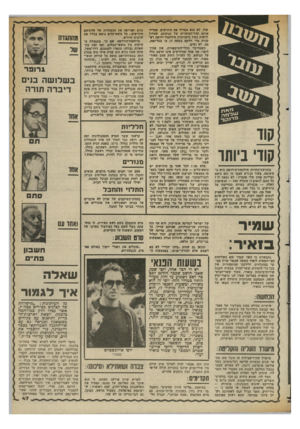 העולם הזה - גליון 2363 - 13 בדצמבר 1982 - עמוד 43 | קודי ביותר בתנועת־החרות מילחסת-הירושה היא בעיצומה, בעוד הנורש עצמו חי וגם נושם (קוליגה אחת שלי אומרת: לא נמאס לו ז כל הזמן לנשום ז) עובדה זאת — הנשימות האלה —