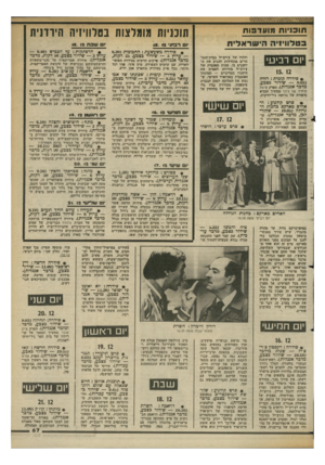 העולם הזה - גליון 2363 - 13 בדצמבר 1982 - עמוד 63 | חו כניו תמועדפות תוכניות מומלצות בטלוויזיה הירדנית ב ט לוויזי ה הי עו ר א לי ח יום רביעי 15. 12 * סידרה קומית ; רודה ( — 8.03 שידור מבע , מדבר אנגלית) .הפרק