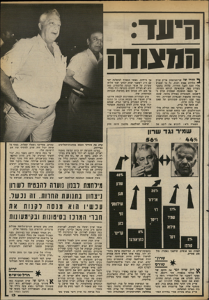 העולם הזה - גליון 2369 - 26 בינואר 1983 - עמוד 14 | תיעד: הסעודה ך* חדת של שר־ד,ביטחון אריק שרון ״ תלויות מפות רבות. כל מי שמגיע אליו זוכה לקבל תידרוך, מלווה בהסבר בעזרת מפה, המתאימה לנושא השיחה. אך המפה החשובה