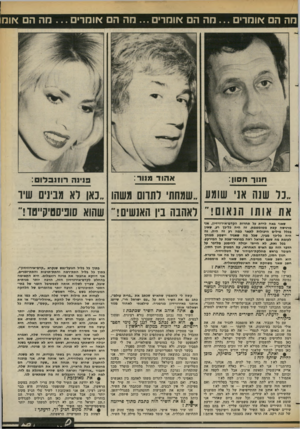 העולם הזה - גליון 2375 - 9 במרץ 1983 - עמוד 15 | מה הם אומרים...מה הם אומרים ...חה הם אוהרים ...הה הם אוח חוו ר חסון: א הו ד 11139־ : פו־נה דוז 1ב לו : כר שנה אני שומע ״שמחתי דתוום משהו ״כאן דא מבינים שיו את