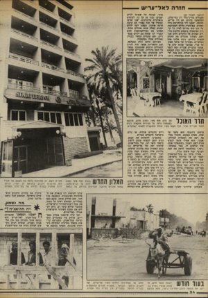 העולם הזה - גליון 2378 - 28 במרץ 1983 - עמוד 35 | ח 1רהל אל־ עדי ש (המשך מעמוד )33 מקבלים בדרך־כלל רק בתי־מלון. הסתפקנו בדגים. הם היו טריים, והרבה. ישבנו ליד שולחן־עץ גדול ופשוט, במיסעדה גדולה הממוקמת על חוף