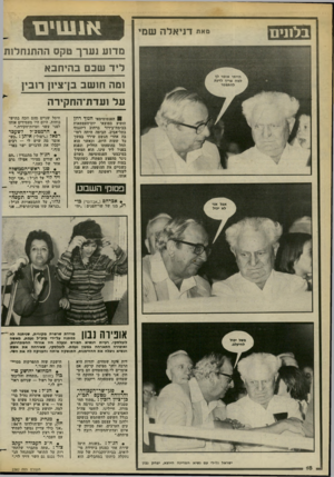 העולם הזה - גליון 2382 - 27 באפריל 1983 - עמוד 18 | בלתים מאת דני אלהש מי אנשים מ ד 1ענערך טק סהה תנ ח לו ת לי דשבםב הי חבא ומה חו ש ב בן־ציון רזבין עלו עד ת־ ה ח קי ר ה הפנטומים אי חנוך דהן הופיע במוצאי