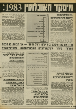 העולם הזה - גליון 2385 - 17 במאי 1983 - עמוד 7 | ס/ס 2 0מ ה תו שבי ם ייחשפו יותר מהא חרי ם! ^ אוכלוסיה שתיפקד בישראל יחולקו• שני סוגים של ) שאלונים. הראשון, שימולא על־ידי 80$הנפקדים, הוא בעל גוון כחול. זהו