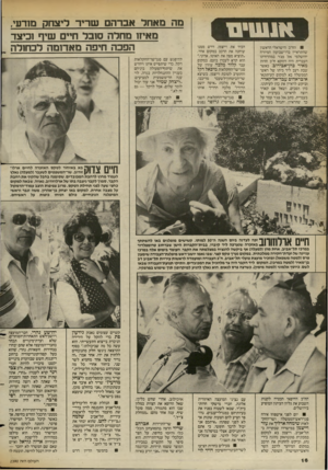 העולם הזה - גליון 2390 - 22 ביוני 1983 - עמוד 16 | מה מאחד אברהם ש רי ר ליצחר! מודעי. הח״כ הישראלי הראשון שהתראיין בדו־שבועון המיזרח ירושלמי אל פגיר במהדורתו העברית היה רווקא ח״כ חרות כאשר שבת רעב ליד ביתו של