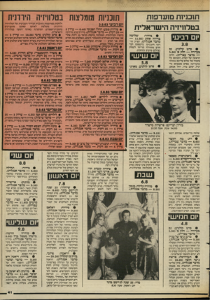 העולם הזה - גליון 2396 - 3 באוגוסט 1983 - עמוד 41 | תוכניות מועדפות בטלוויזיה הישראלית 1ום רביע• (5.30 • סרט בעיירה — חלק — מדבר עברית) .חלקו הראשון של הסרט, המבוסס על סיפורו של שלום עליכם טופלה טוטריטו. בסרט