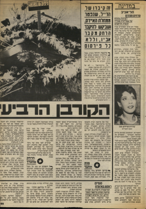 העולם הזה - גליון 2417 - 28 בדצמבר 1983 - עמוד 55 | ע׳י׳יר* במדינה תל־אביב פרחים ופנינים רעיונות טובים של טבריינית צעירה לגשות תל־אביב בצהרי יום שישי המאוחרים עברה גברת במכוניתה ברחוב יהודה המכבי בתל־אביב. תוך