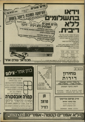 העולם הזה - גליון 2424 - 15 בפברואר 1984 - עמוד 8 | וידאו בת שדומ ח ״ ם טו ב־ ם לל א נד חן ט5ומים ינתגיזס <0 רי בי ת. היום,יותר מתמיד, יש לנו בעיה של מזומנים. וכשאנחנו לחוצים באשראי ודחוקים בכיס, אנו מאבדים הרבה