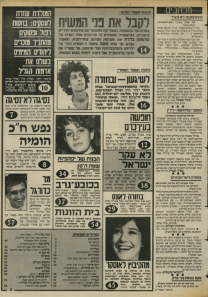 העולם הזה - גליון 2428 - 14 במרץ 1984 - עמוד 3 | מכחבים ההתחמקות רא תציל אח שכול באוזני ראש־הממשלה, יצחק שמיר. אדוני ראש־הממשלה, יש לי הרושם שהינך מנותק כליל מריגשותיו של ציבור גדול המתנגד למילחמה זו — החל