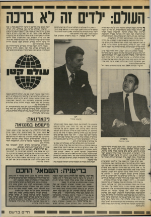 העולם הזה - גליון 2432 - 11 באפריל 1984 - עמוד 43 | העולם: ילדים 1ה לא בונה ך* מדינה, שבה השתלט המימסד הדתי על כל נושא הפרייה והרבייה בצורה כמעט טוטאליטארית, עד כדי כך ששר־הבריאות שלה מנפיק הוראות למישטרה בכפוף