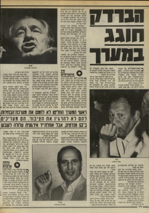 העולם הזה - גליון 2442 - 20 ביוני 1984 - עמוד 15 | 8נוח8 שגג במעדר ^ מטדדהבדד רו ת של המערך 4מסכימים רבים להגדרת המצב הבאה: ככל שמתקרב יום־הבחירות. כך מתרחק שימעון פרס מתפקידו כראש־הממשלה הבא של מדינת ישראל.