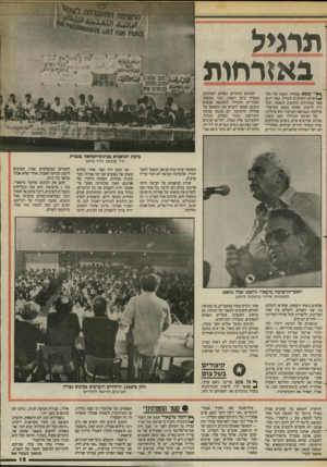 העולם הזה - גליון 2443 - 27 ביוני 1984 - עמוד 15 | תרגיל באזרחות שבא מבחוץ ונכנס אל תוך ^ /או ל ם הקולנוע הגדול, עמד רגע, צפה במתרחש והקשיב לנאמר, יכול היה לחשוב שהוא נמצא בשיעור־אזרחות כשנושא השיעור הוא