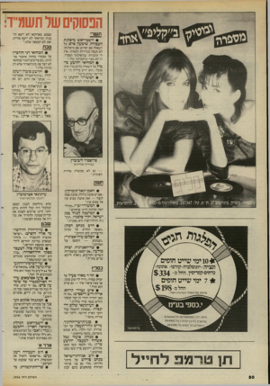 העולם הזה - גליון 2456 - 26 בספטמבר 1984 - עמוד 50 | הפסוקים של תשמ״ד: תשרי • יו שב־ראש מיסלגת העבודה, שי מעון פרם, על השאלה אם יפרו ש אם מיפלגתו לא תנצח בבחירות הבאות :״אין לי תוכניות ש מיפלג תי תפסיר. זה לא