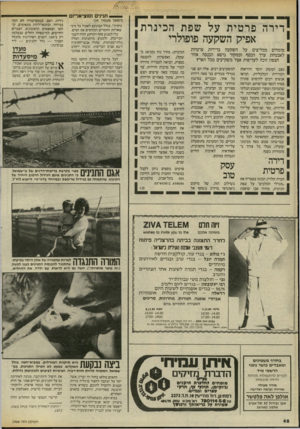 העולם הזה - גליון 2466 - 5 בדצמבר 1984 - עמוד 48 | * יי־ 4 תנינים ו סו צי א ליז ם (המשך מעמוד )34 ניקיון״ ,בגלל תכונתם לאכול כל מיני שאריות וחומרים המזהמים את המים. כדי למנוע סחף הקרקע חזרה לעבר הבריכות, ולמנוע