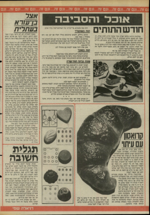 העולם הזה - גליון 2473 - 23 בינואר 1985 - עמוד 38 | הינה כמה מתכונים, פרי־יצירתו של השף־קונדיטור, ברוך שרמן. תות ב שוקולד במלונות הילטון ברחבי הארץ, נערך עכשיו חודש התות (שדה) .זה, שעוד לא ראיתם תותים בשווקים,