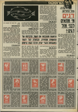 העולם הזה - גליון 2480 - 13 במרץ 1985 - עמוד 29 | הורוסהוס מרים בנימי!׳ מזל החוד ש: מ מתאים לב!ני מזל דגים? אחד הדברים המסקרנים ביותר באס טרולוגיה הוא: מי מתאים למי! מדוע מזל מסויים אינו סובל אדם זה או אחר