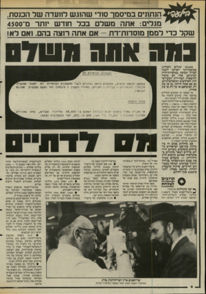 העולם הזה - גליון 2482 - 27 במרץ 1985 - עמוד 8 | -.יןי 44 4 4י>ץ*** הנתמים במיסמן־ ס 1דז ש הוג ש לוועדה ש ל הכנסת, מגל : 1אתה מ שלם בכל חוד ש יותר מ־4500 שקל כדי לממן מוסדות־דת -אם אתה רוצה בהם 1 ,אם לא!