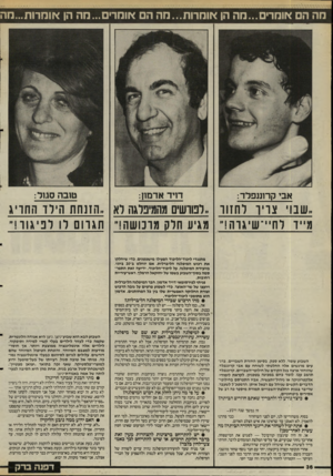 העולם הזה - גליון 2490 - 22 במאי 1985 - עמוד 36 | הה הם אוהדים...הה הן אוהדות...הה ה אוהדים ...מה הן אוחרות״״חה אבי קרוננפדד: ד1יד אדמון: טובה סגור: ,.שבוי צויורחזוו מייד לחיי ־ שיגוה ! ״ ״לפורשים מהמיפלגה רא