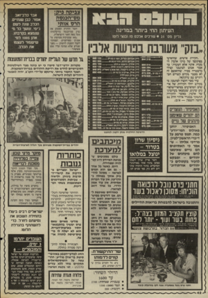 העולם הזה - גליון 2513 - 30 באוקטובר 1985 - עמוד 42 | מס־הכגסה הזמר הוותיק האשים את נציב מם־הכנסה בהיעלמותו מעל מפת הזמר הישראלית. ״מאז שנערכות פשיטות על אמגים מפורסמים, הפסקתי לקבל הזמנות להופיע — מפני שנודע שלא