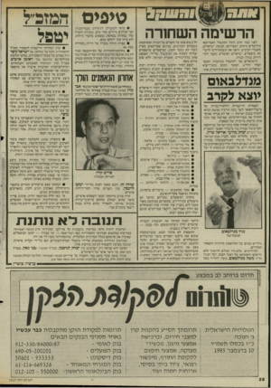 העולם הזה - גליון 2517 - 27 בנובמבר 1985 - עמוד 29 | הרשימה השחורה לפני כמה ימים קיבל הקונסול האמריקאי בירושלים מיכתב יוצא־דופן. קבוצת ישראלים, מתנגדי הכיבוש, היפנו את תשומת־ליבו לרשימת מיפעלים ישראלים הפועלים