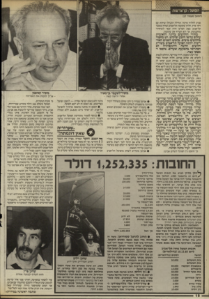 העולם הזה - גליון 2525 - 22 בינואר 1986 - עמוד 18 | (המשך מעמוד )17 אביב לחלוץ מרכזי. תחילה התנהלו שיחות עם ויקי פרץ, חלוץ שימשון תל־אביב(שהיה במכבי תל־אביב בעת המו״מ והיה זכאי לשיחרור מהקבוצה) ,אך הוא העדיף את