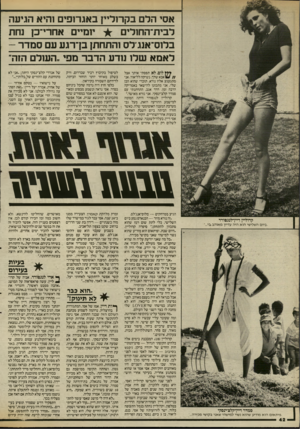 העולם הזה - גליון 2538 - 22 באפריל 1986 - עמוד 43 | **ץ לום, לא תפסתי אותן אצל אבא שלך. נשיקה לליאור. אני מתגעגע אליו נורא. תזכרי שהוא הבן שלי. אני מתכונן להישאר באמריקה הרבה זמן. דרך אגב, התחתנתי עם סמדר