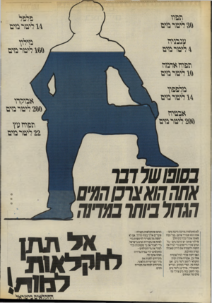 העולם הזה - גליון 2571 - 10 בדצמבר 1986 - עמוד 24 | וזפוו ו לי עו ד מים פלפל 14 לימד מים טגפניה 4לימד מים מילון 100 לימד מים תפוח ארמה 10 לימד מים מלפפון 14 לימד מים אגמיה 200 לימד מים אחהר * טו ק ק מוע הוחל